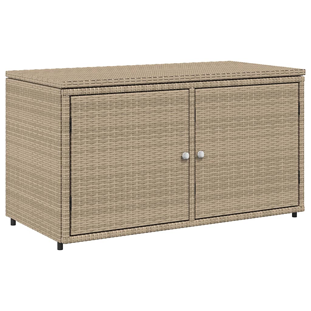 Patio Storage Cabinet Beige 43.3"x21.7"x23.8" Poly Rattan