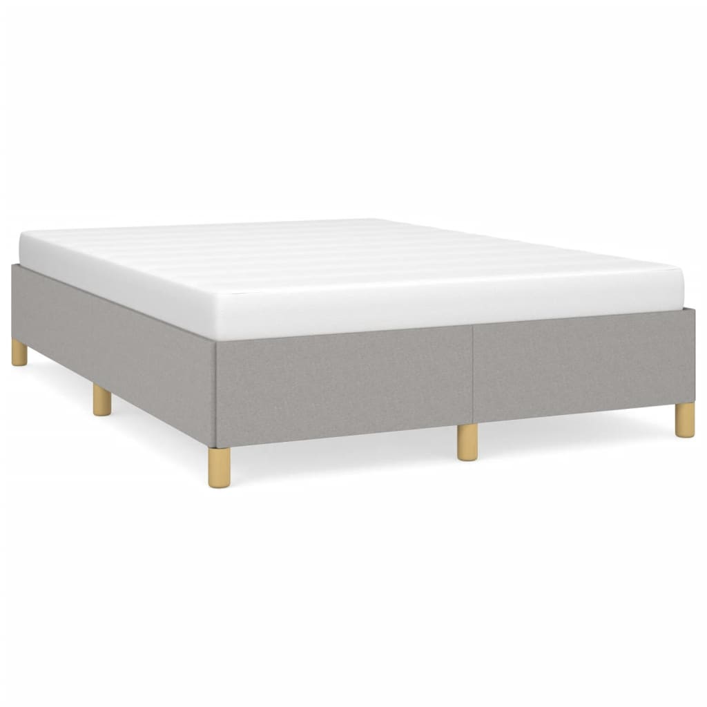 Bed Frame without Mattress Light Gray 53.9"x74.8" Full Fabric