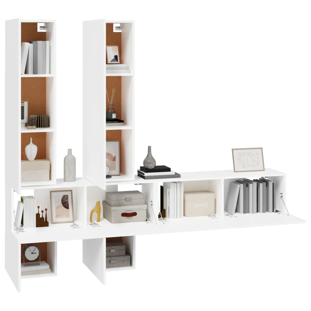 Wall-mounted TV Stand White Engineered Wood