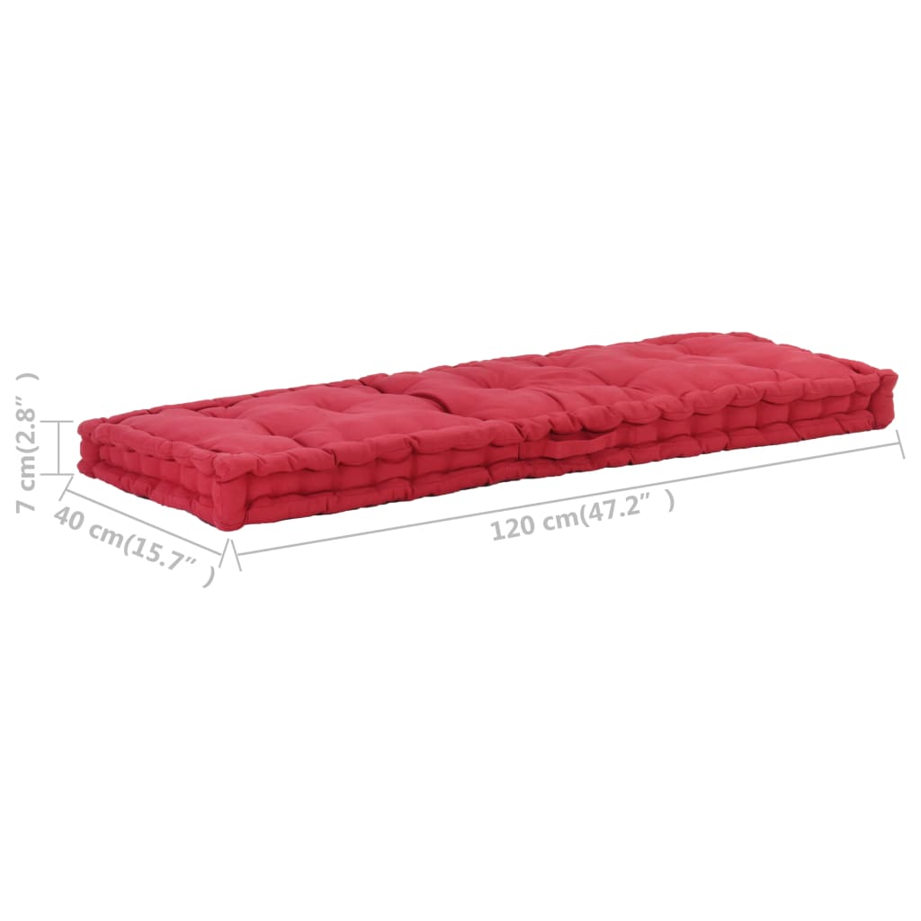 Pallet Floor Cushions 2 pcs Cotton Burgundy