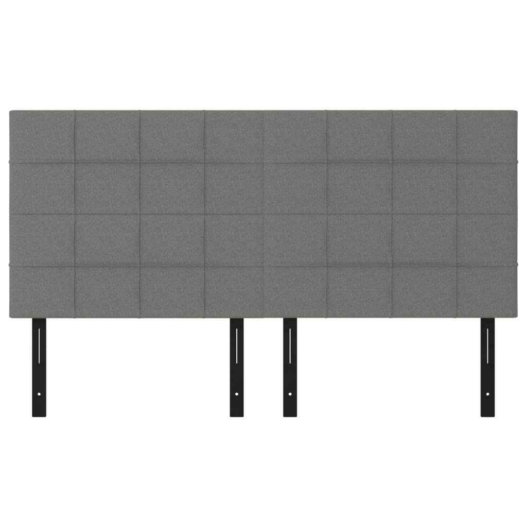 Headboards 4 pcs Dark Gray 35.4"x2"x30.7"/34.6" Fabric