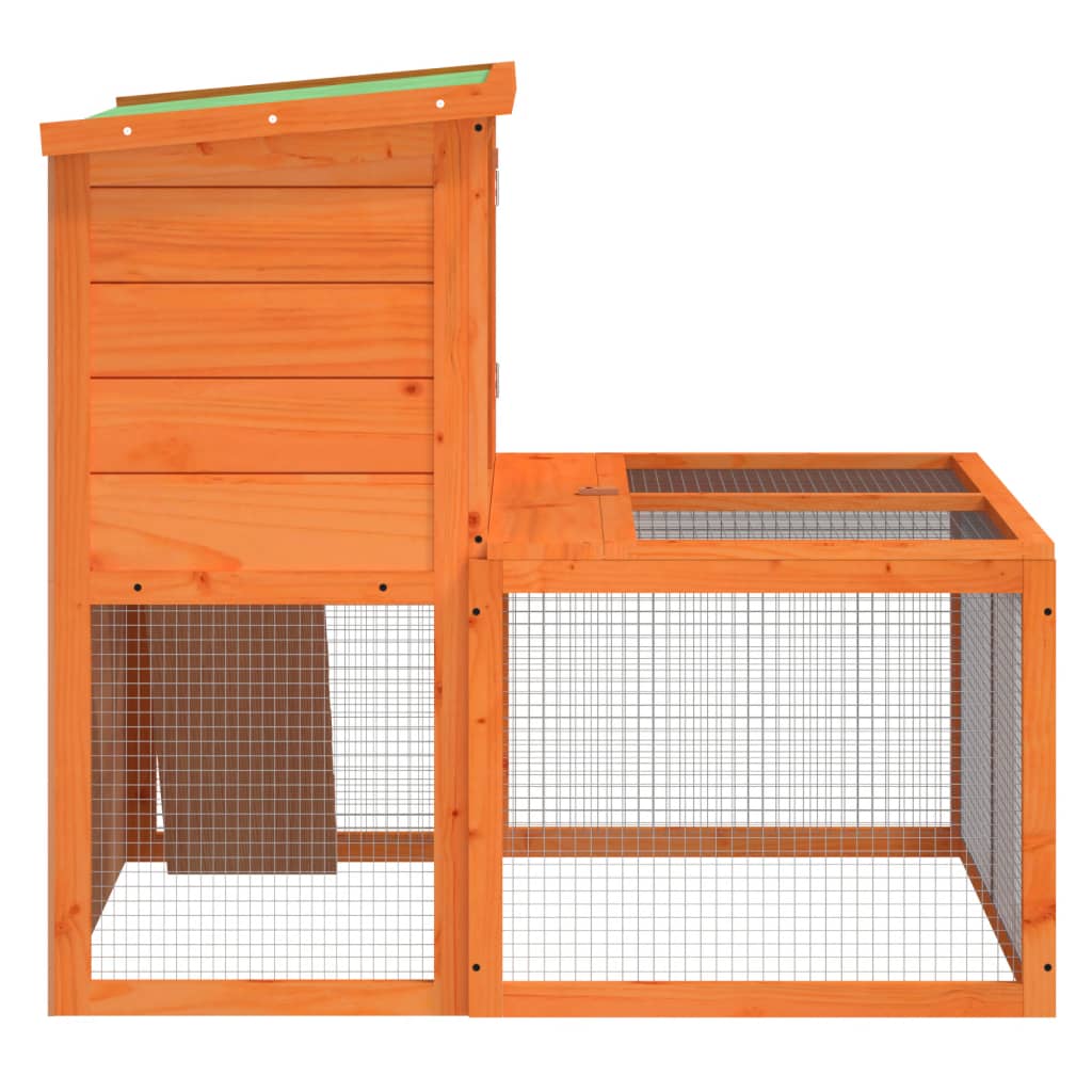 Rabbit Hutch Brown 40.2"x35.4"x33.3" Solid Wood Pine