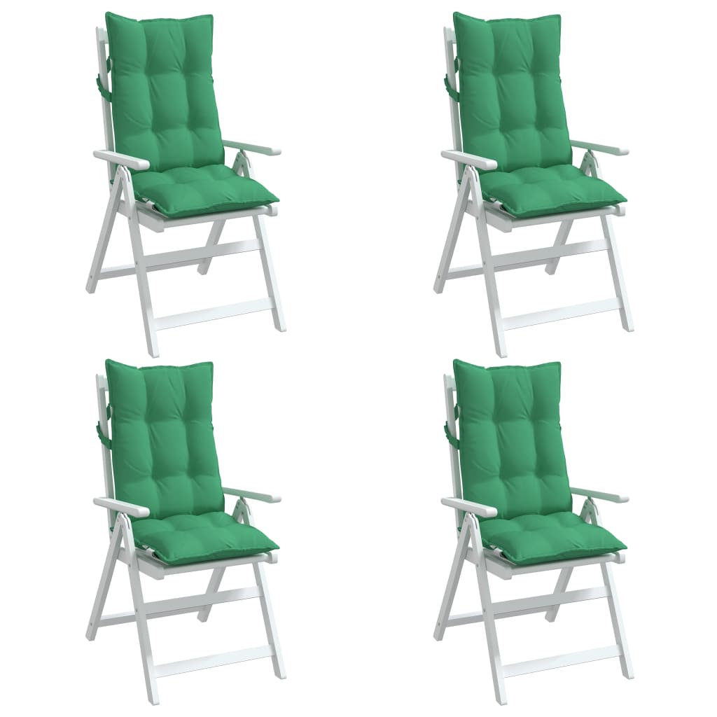 Highback Chair Cushions 4 pcs Green Oxford Fabric