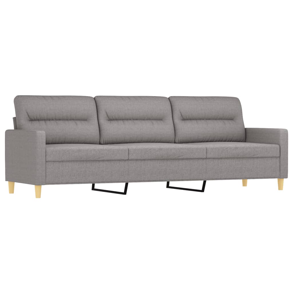 3-Seater Sofa with Footstool Light Gray 82.7" Fabric