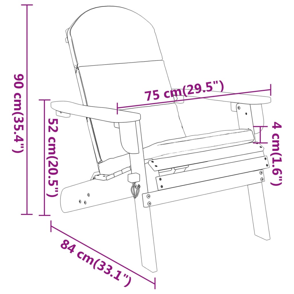 4 Piece Adirondack Patio Lounge Set Solid Wood Acacia