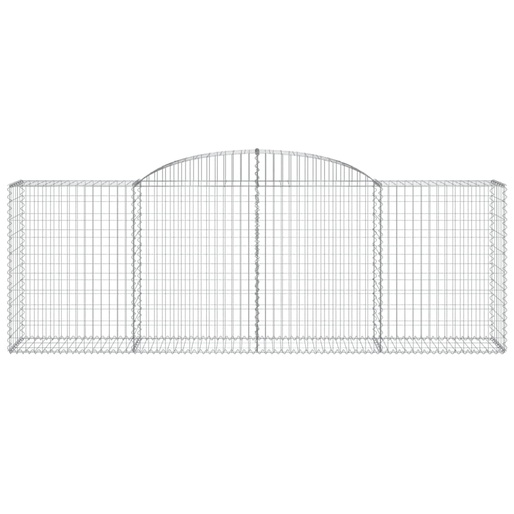 Arched Gabion Baskets 8 pcs 118.1"x19.7"x39.4"/47.2" Galvanized Iron