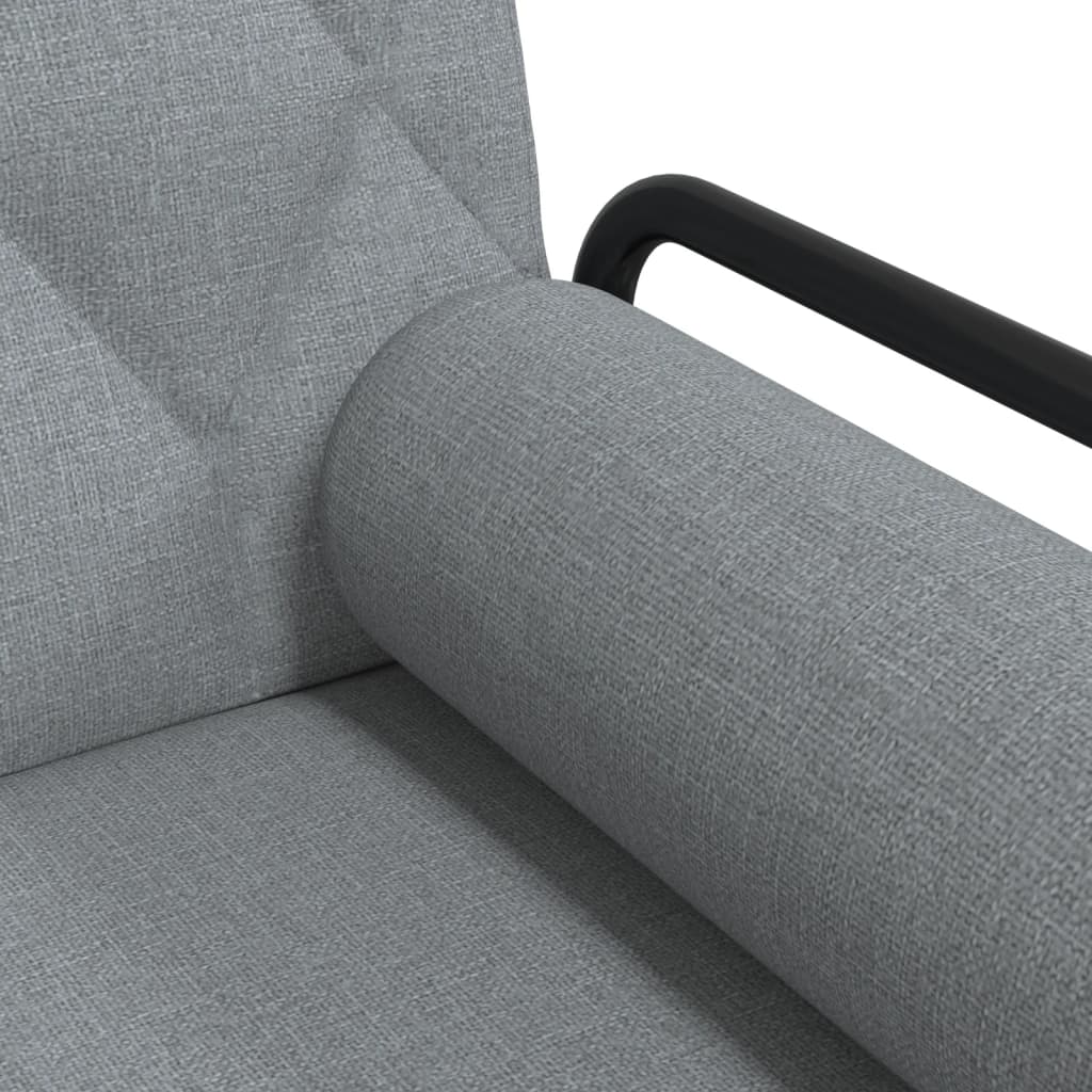 Sofa Bed with Armrests Light Gray Fabric