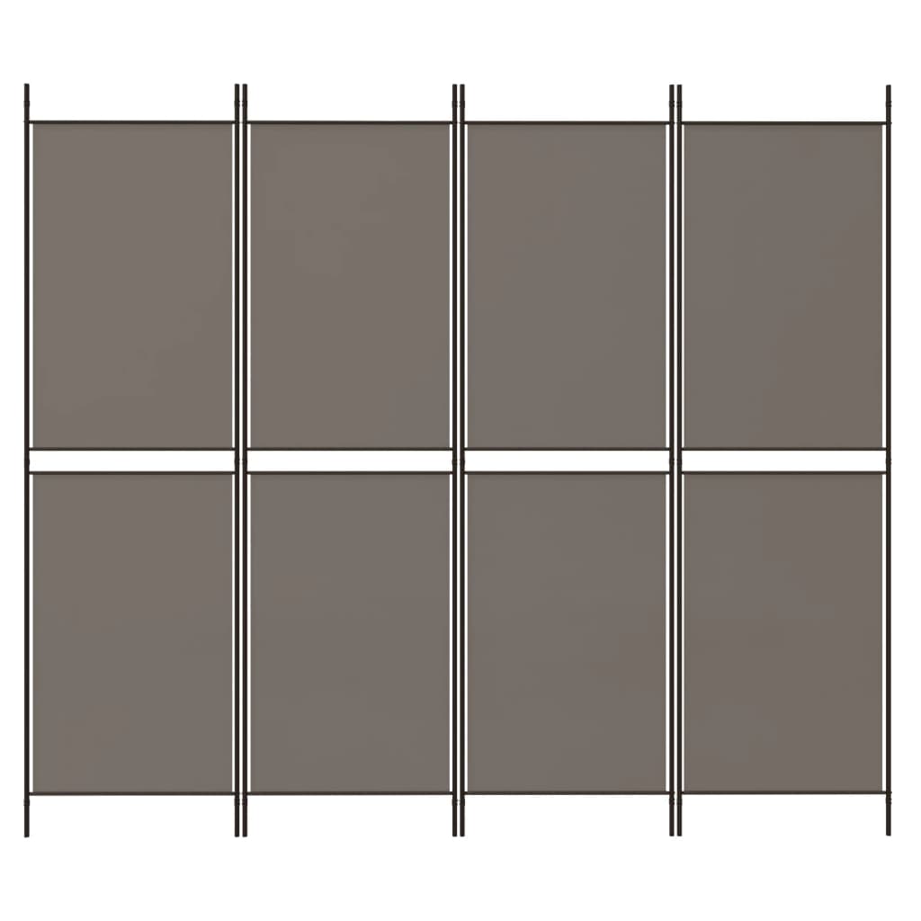 4-Panel Room Divider Anthracite 78.7"x86.6" Fabric