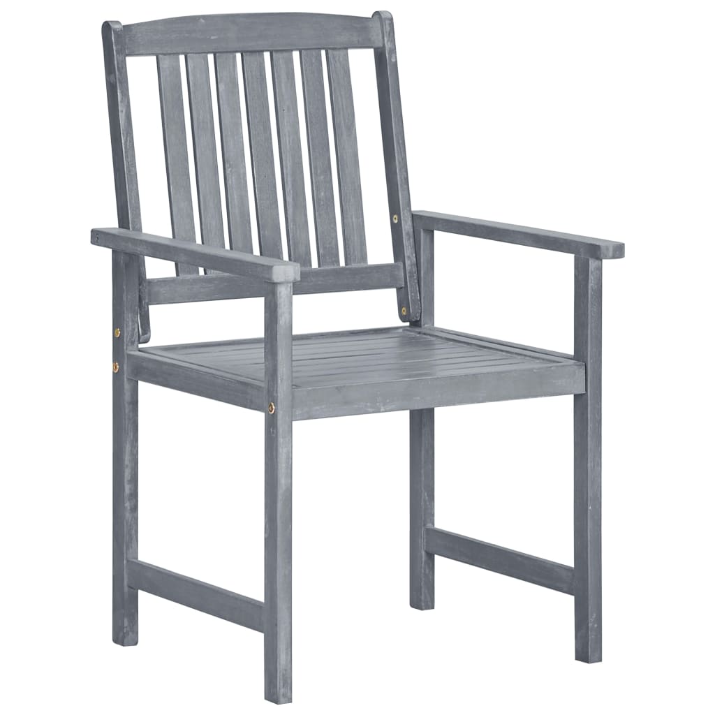 Patio Chairs with Cushions 6 pcs Solid Acacia Wood Gray