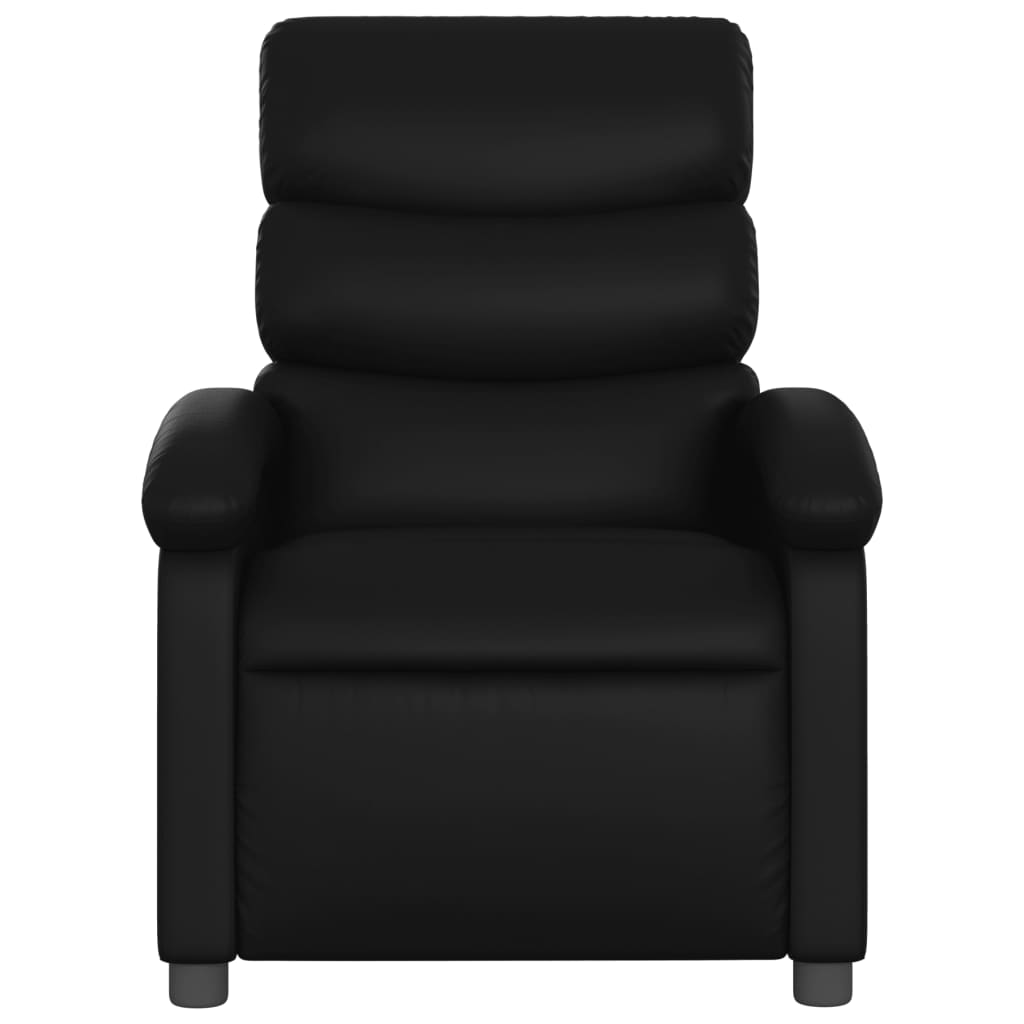 Electric Recliner Chair Black Faux Leather