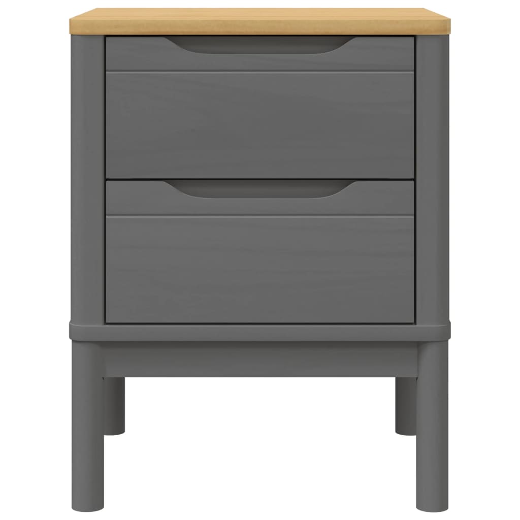 Bedside Cabinet FLORO Gray 17.7"x15.4"x22.4" Solid Wood Pine