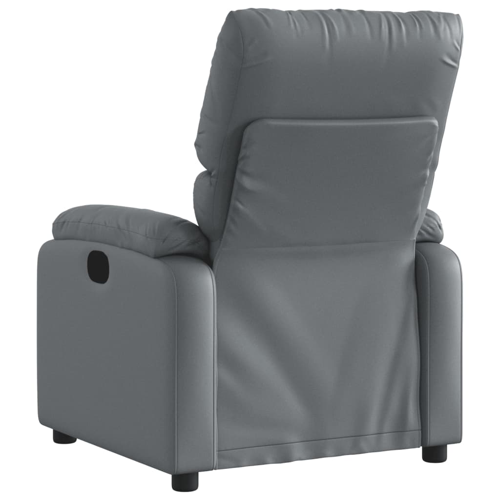 Massage Recliner Chair Gray Faux Leather