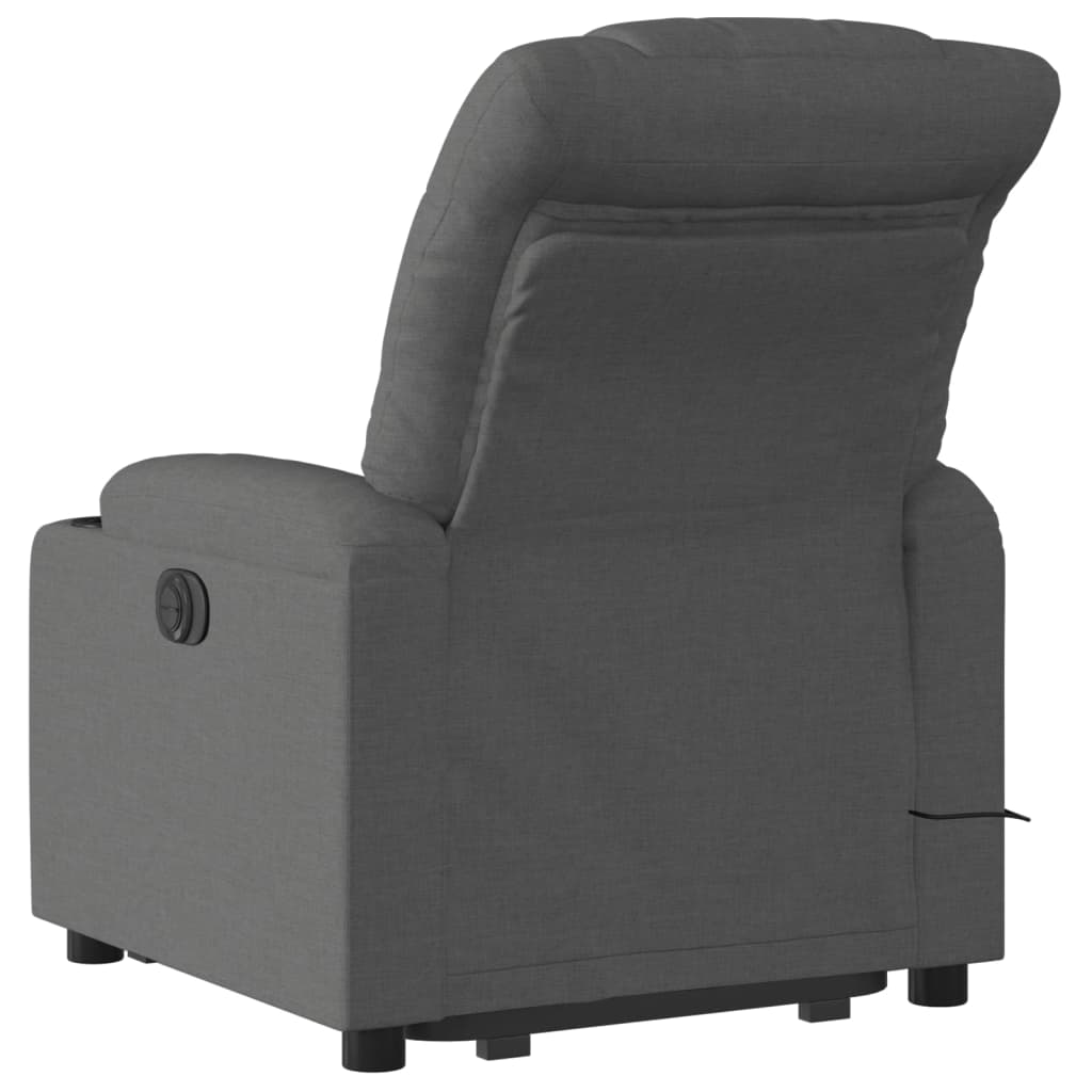 Electric Stand up Massage Recliner Chair Dark Gray Fabric