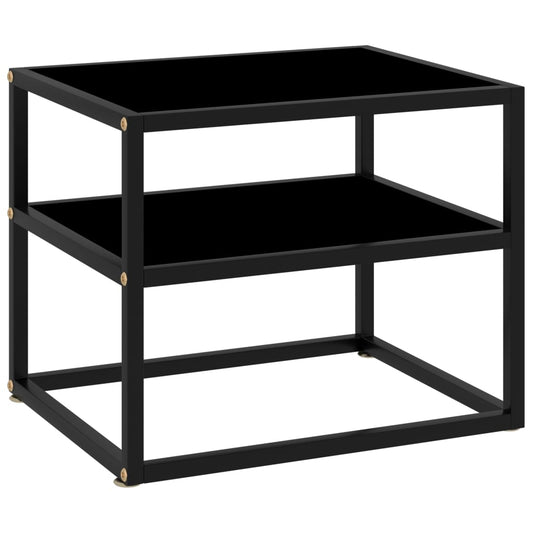 Console Table Black 19.7"x15.7"x15.7" Tempered Glass