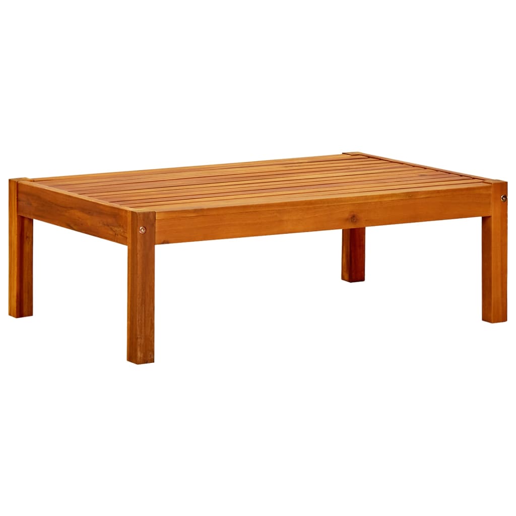 Patio Bench with Table & Footrests Solid Acacia Wood