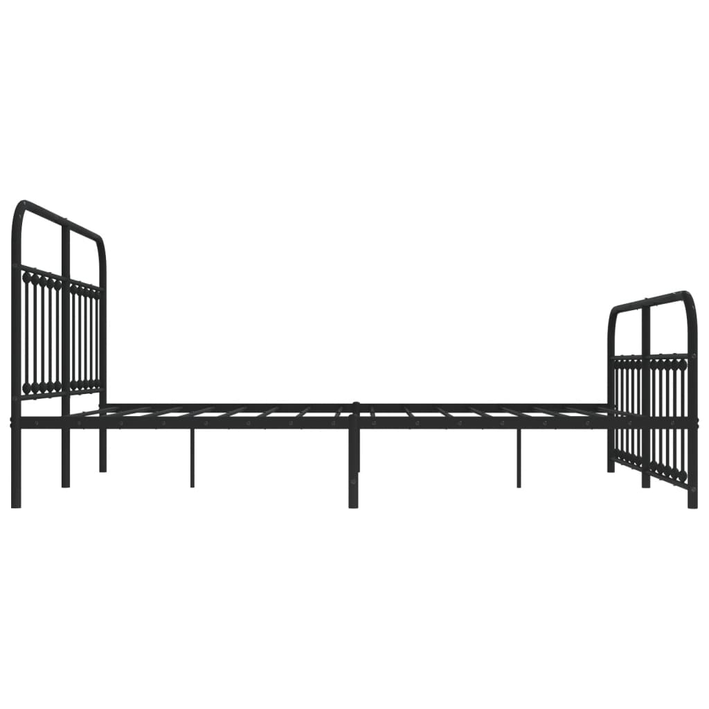 Metal Bed Frame without Mattress with Footboard Black 72"x83.9"