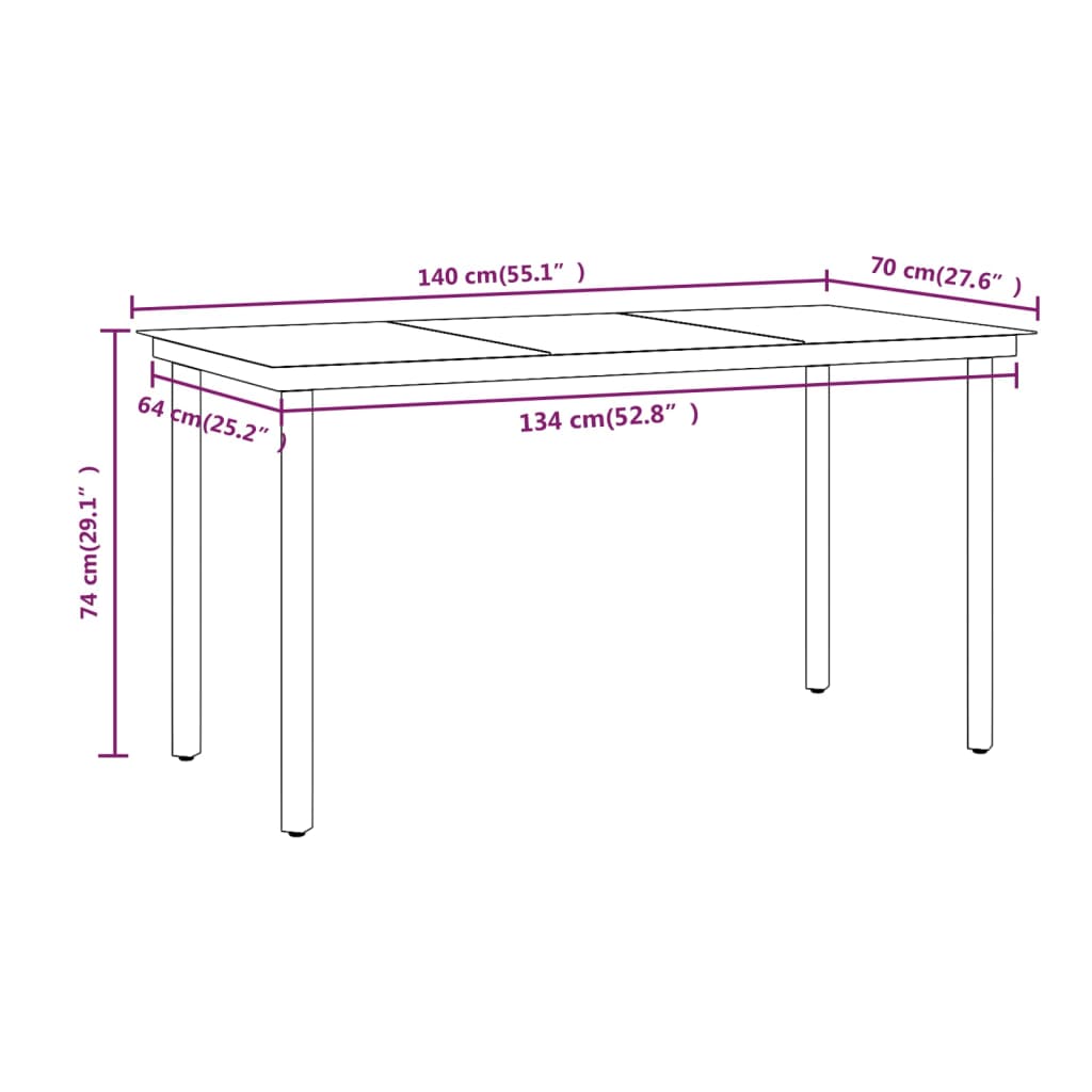 5 Piece Patio Dining Set with Cushions Gray and Black