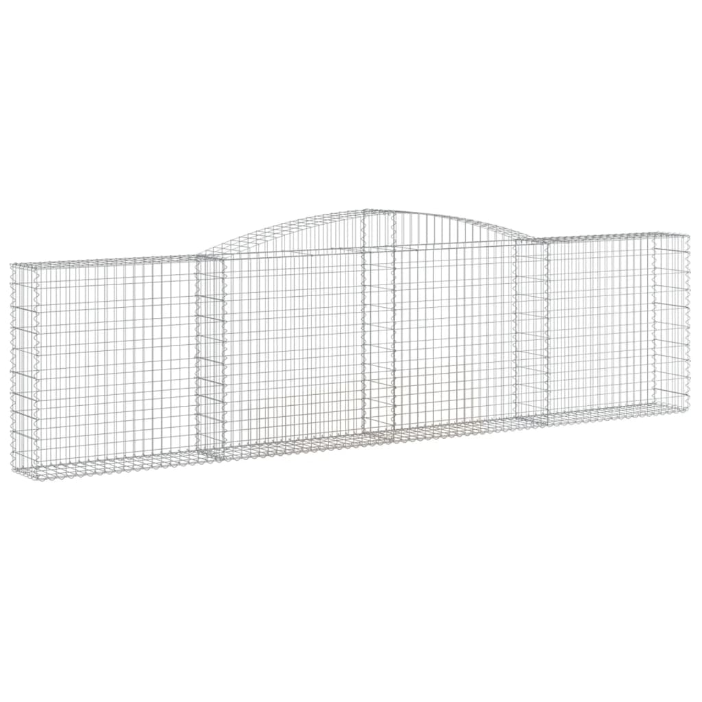 Arched Gabion Baskets 4 pcs 157.5"x11.8"x39.4"/47.2" Galvanized Iron