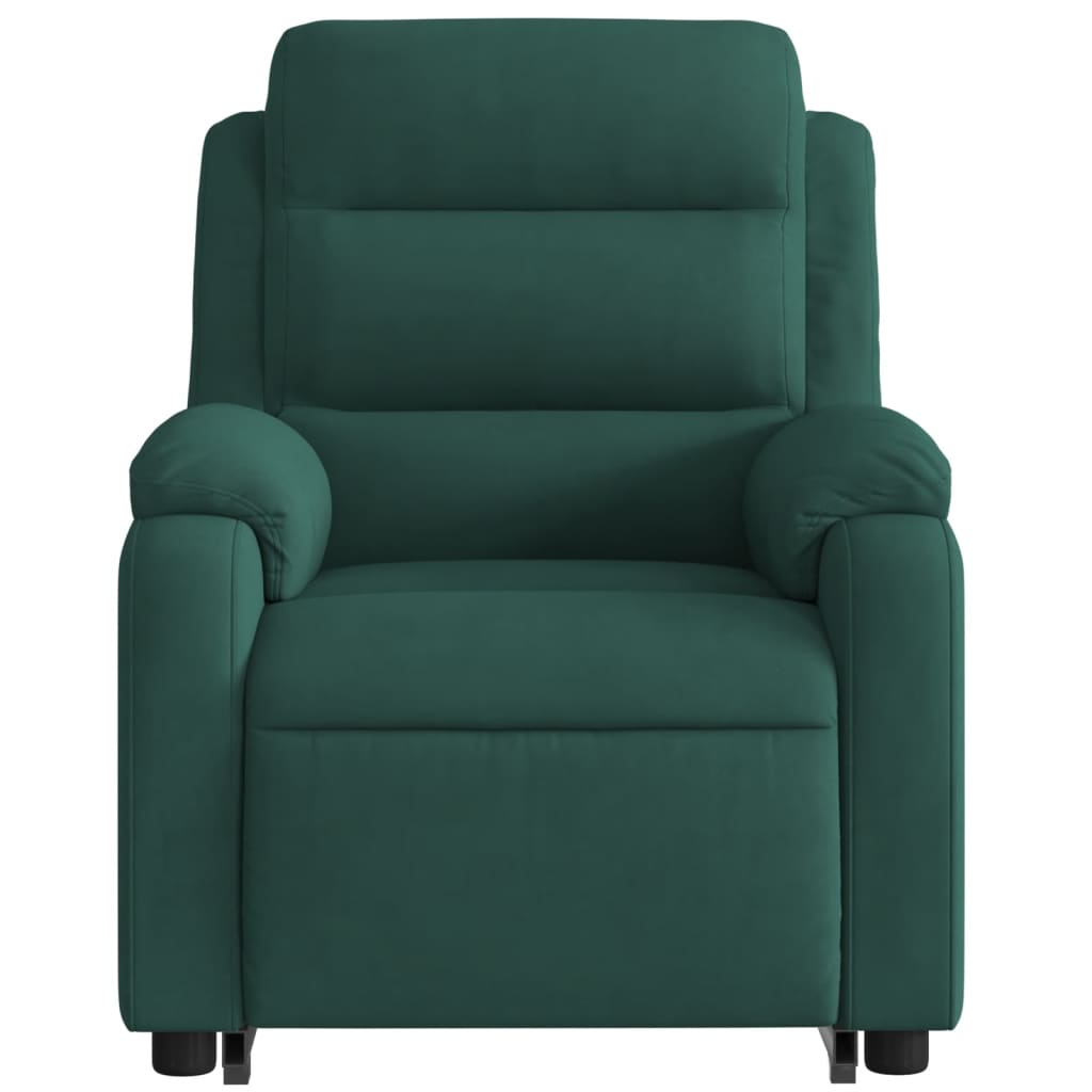 Electric Stand up Massage Recliner Chair Dark Green Velvet