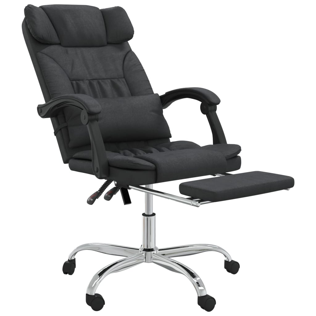 Massage Reclining Office Chair Black Faux Leather