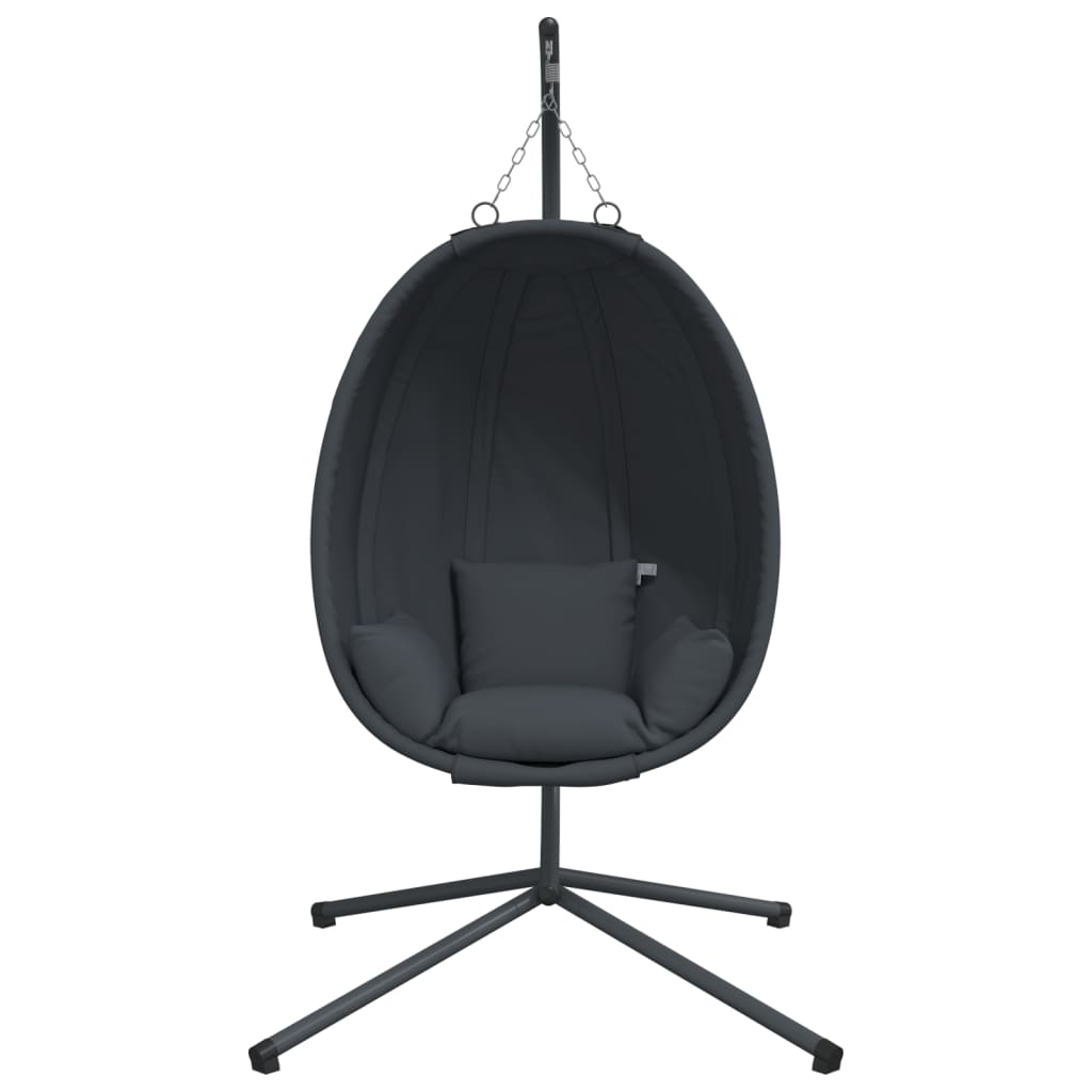 Hanging Egg Chair with Stand Anthracite Fabric and Steel