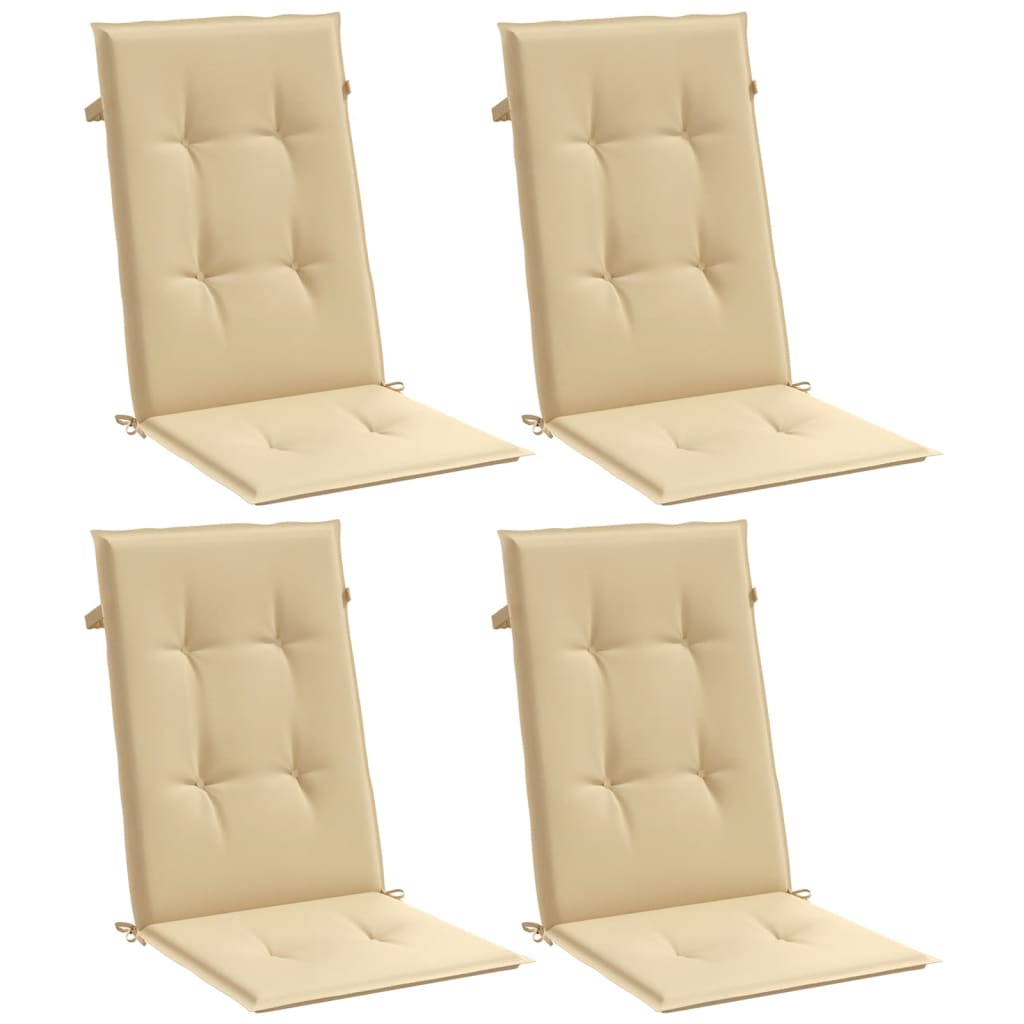 Highback Chair Cushions 4 pcs Melange Beige 47.2"x19.7"x1.6" Fabric