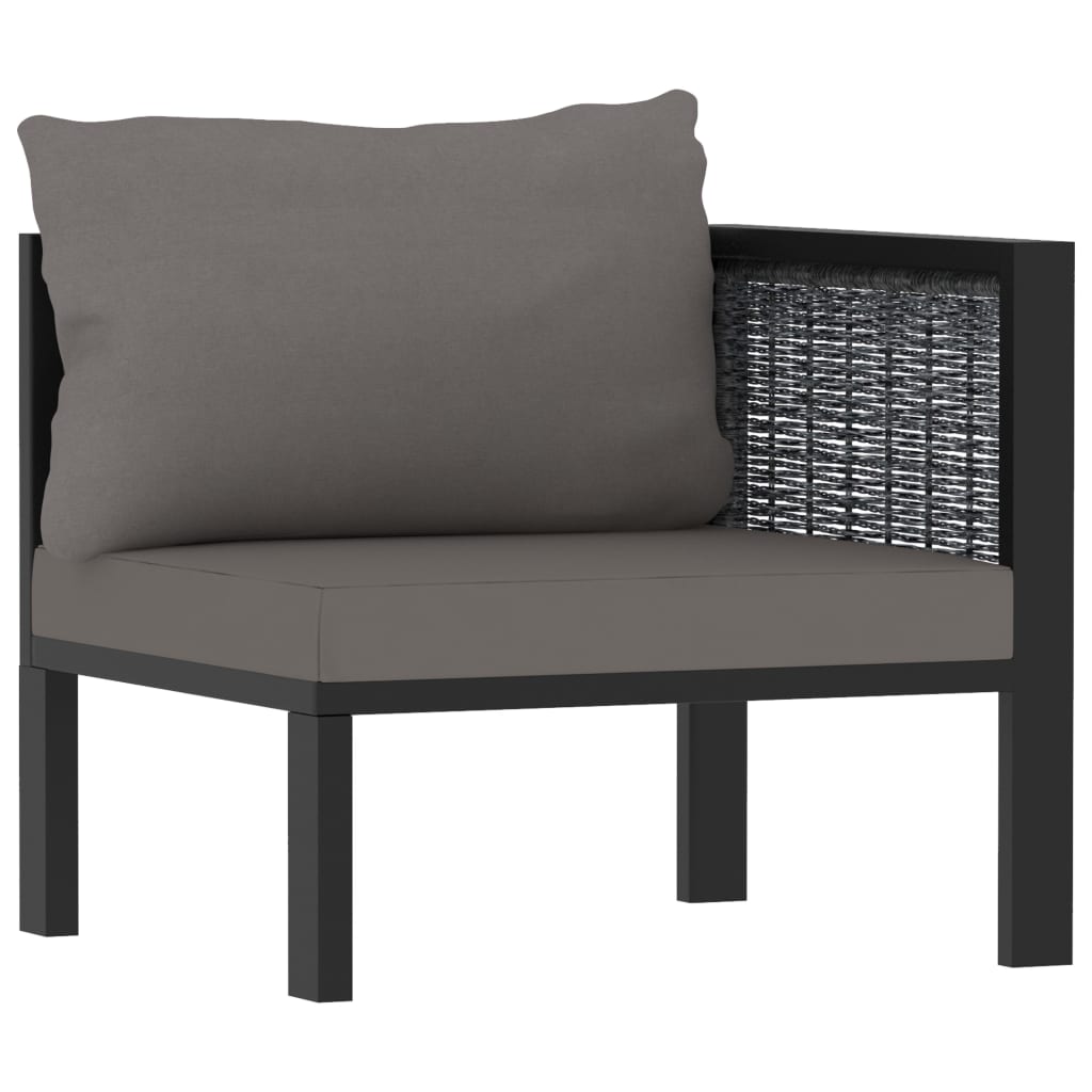 2-Seater Sofa with Cushions Anthracite Poly Rattan