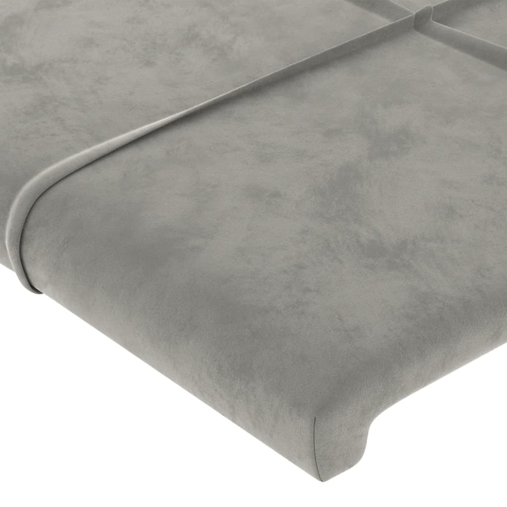 Headboard with Ears Light Gray 40.6"x9.1"x30.7"/34.6" Velvet