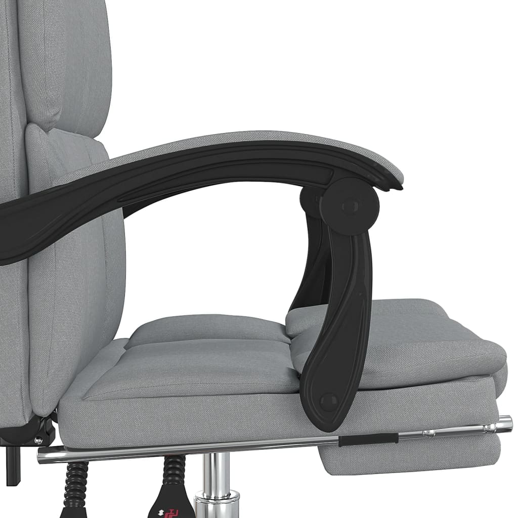 Reclining Office Chair Light Gray Fabric