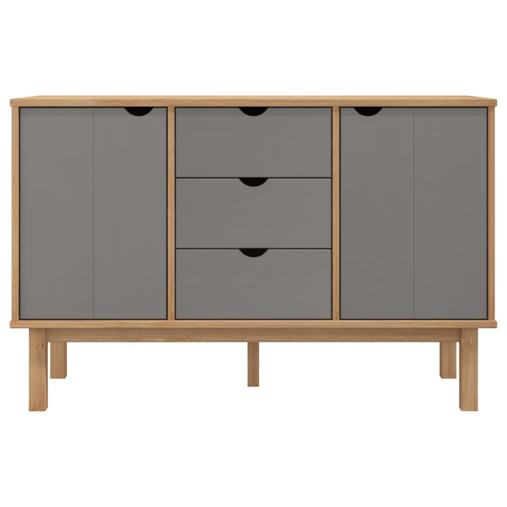 Sideboard OTTA Brown and Gray 44.7"x16.9"x28.7" Solid Wood Pine