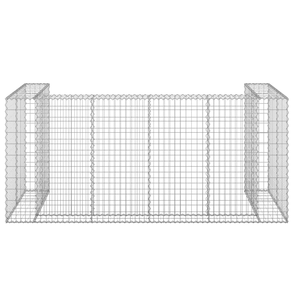 Gabion Wall for Garbage Bins Galvanized Steel 100"x39.4"x43.3"