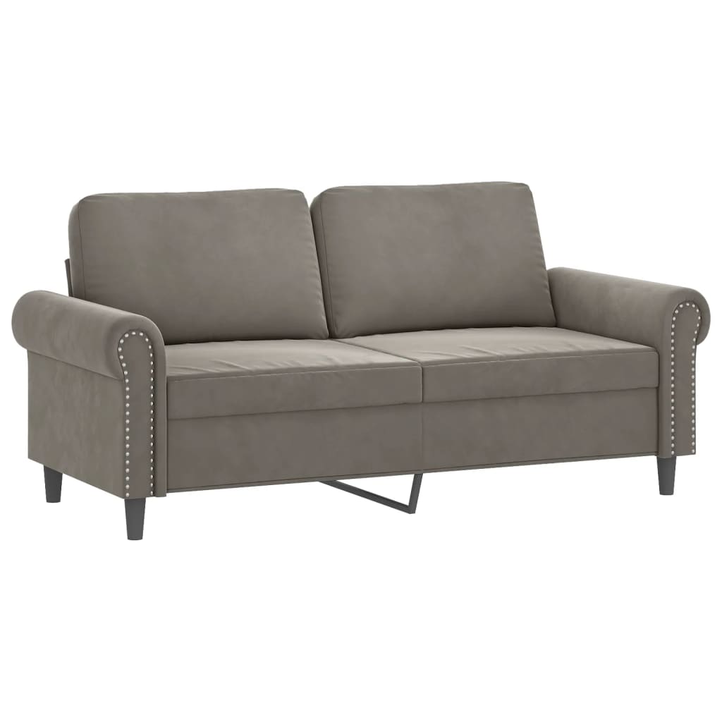 2-Seater Sofa Light Gray 55.1" Velvet