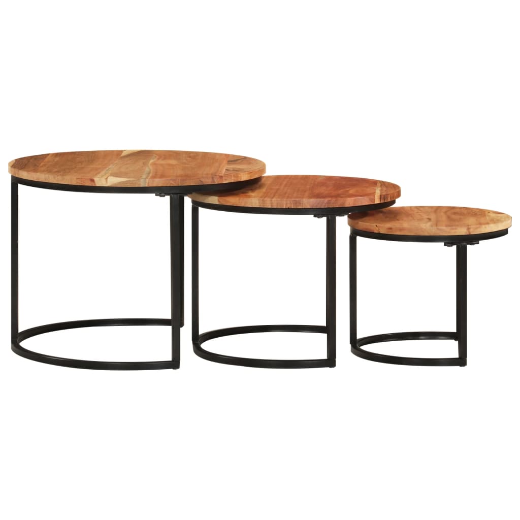 Nesting Tables 3 pcs Solid Wood Acacia