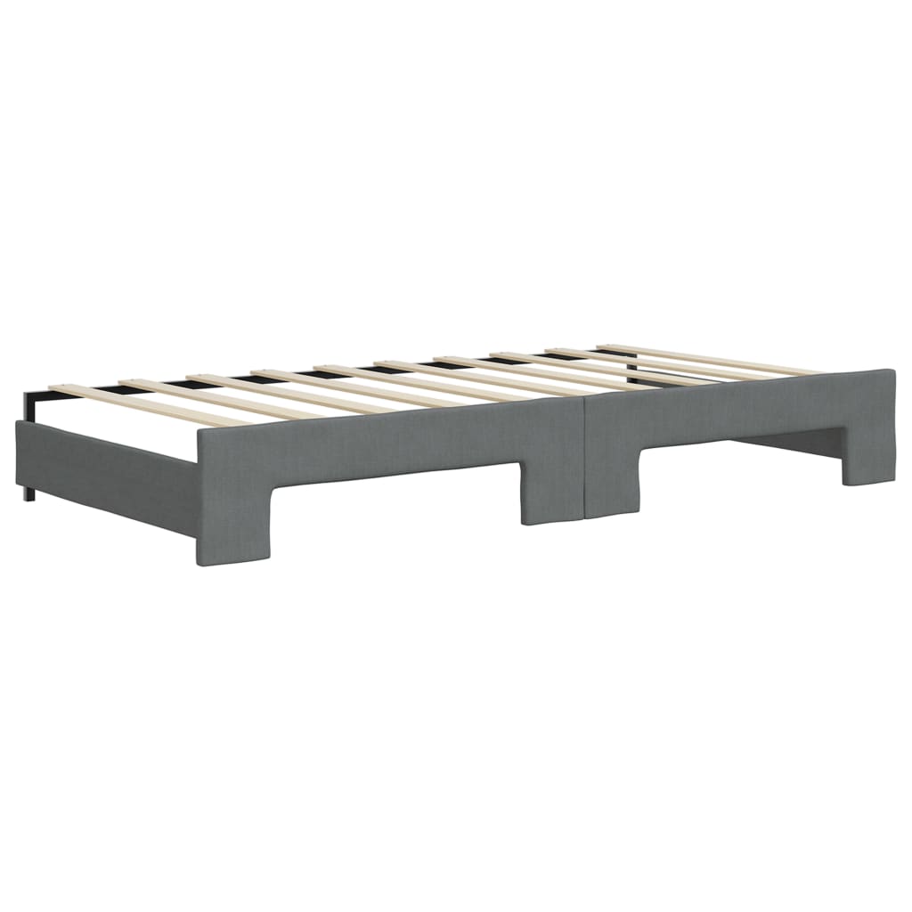 Daybed with Trundle without Mattress Dark Gray 39.4"x74.8"