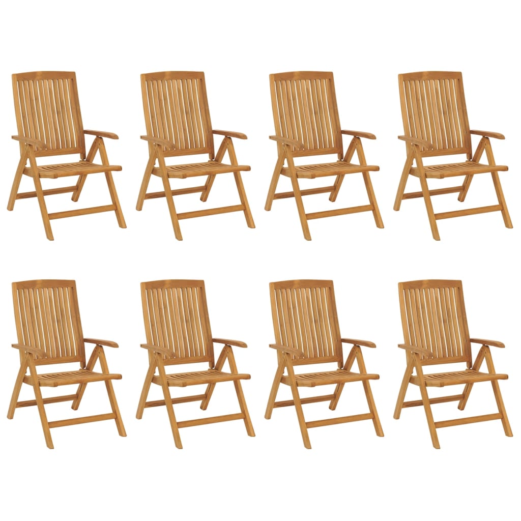 Reclining Patio Chairs 8 pcs Solid Wood Teak