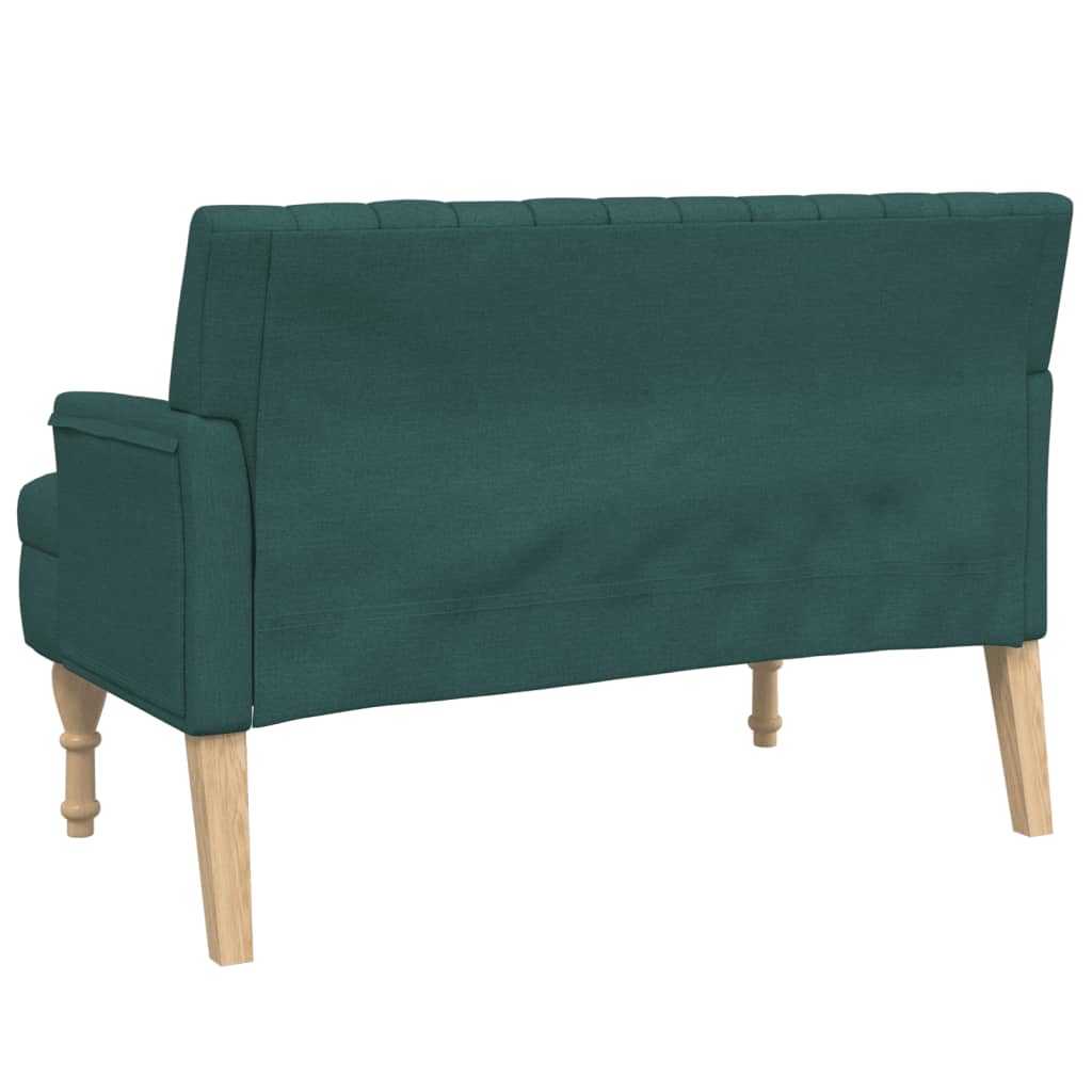 Bench with Cushions Dark Green 44.5"x25.4"x29.7" Fabric