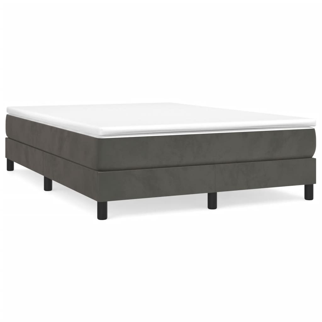 Bed Frame without Mattress Dark Gray Full Velvet (US Only)