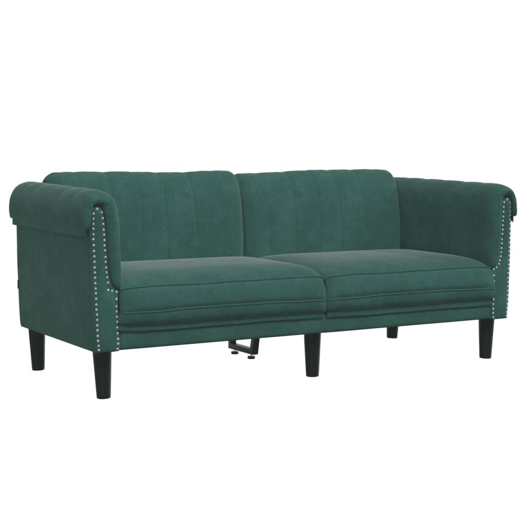 2 Piece Sofa Set Dark Green Velvet