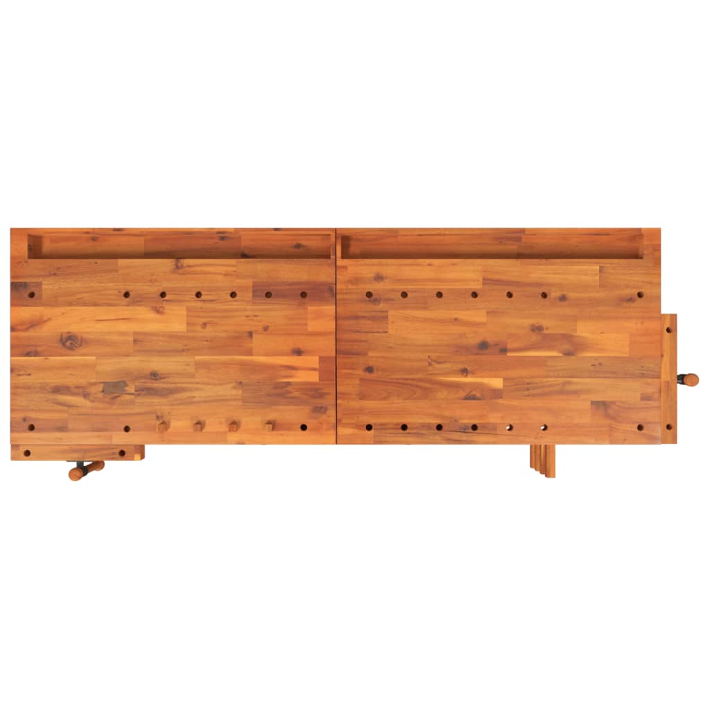 Workbench with Drawers and Vices 75.6"x24.4"x32.7" Solid Wood Acacia