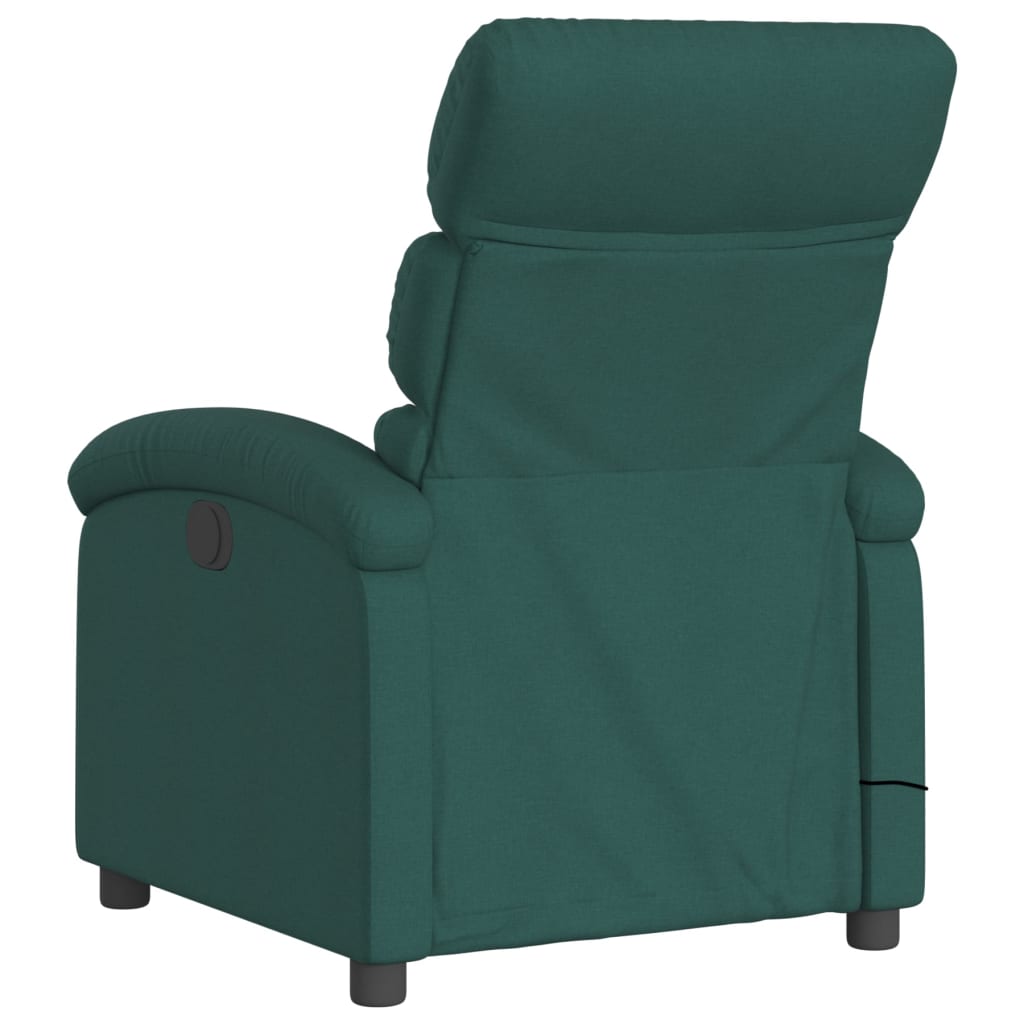 Massage Recliner Chair Dark Green Fabric