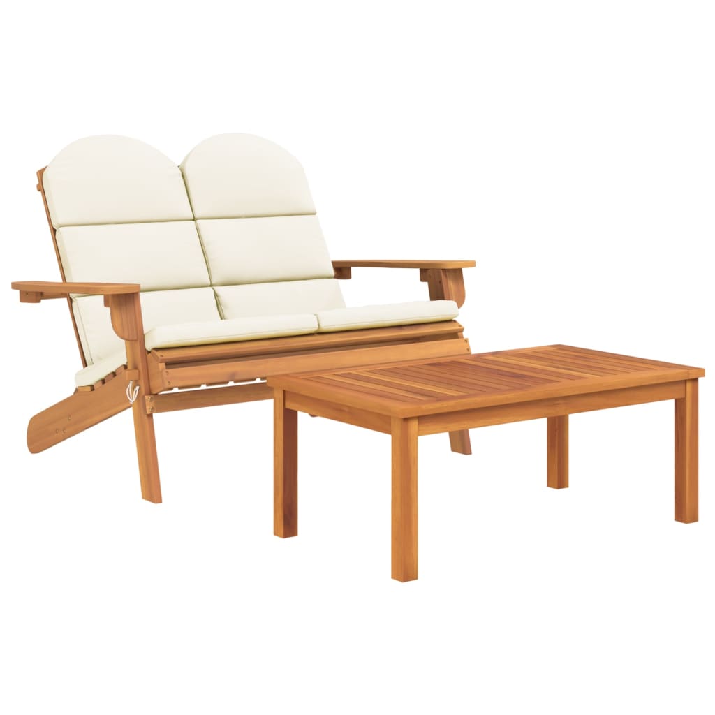 4 Piece Adirondack Patio Lounge Set Solid Wood Acacia