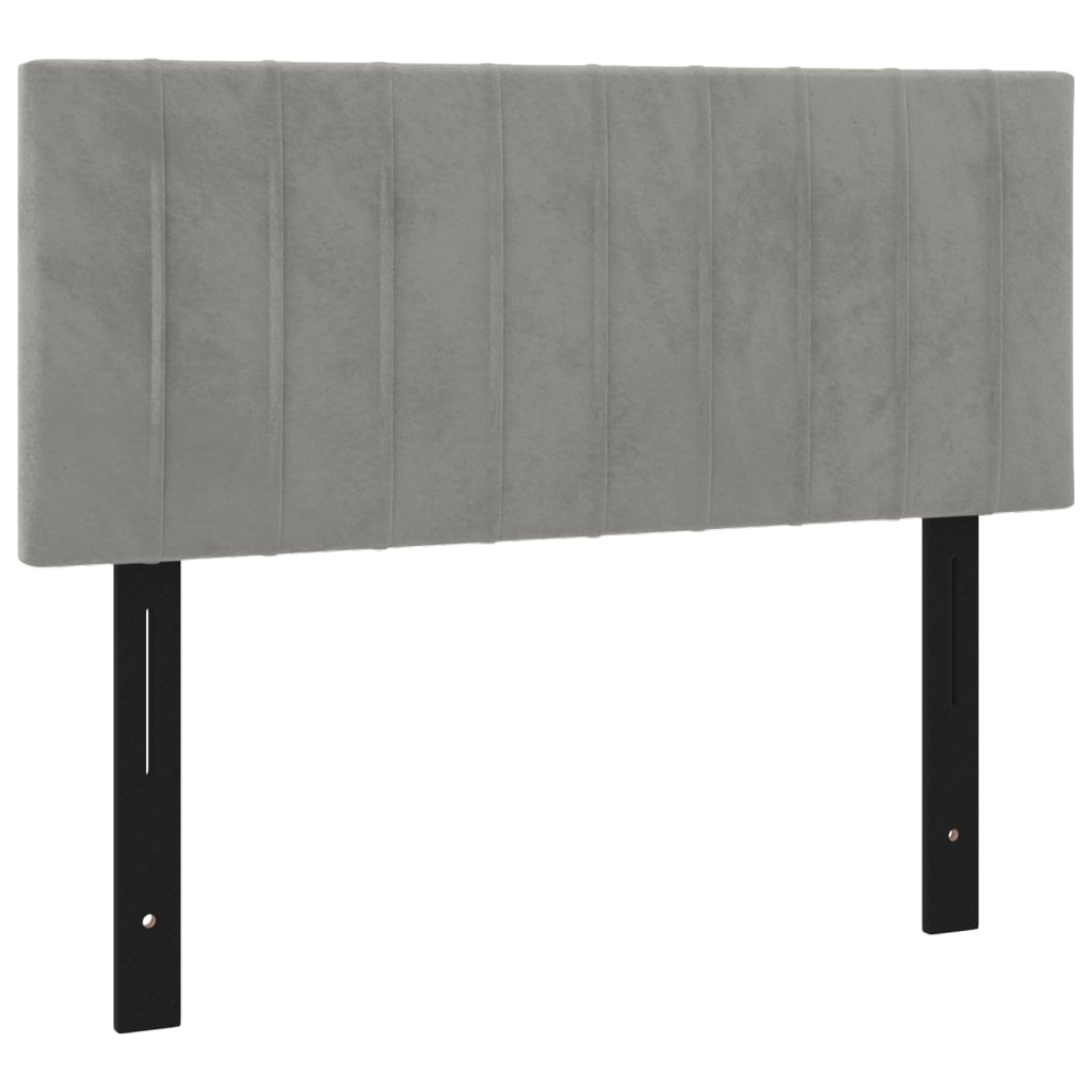 Headboard Light Gray 39.4"x2"x30.7"/34.6" Velvet