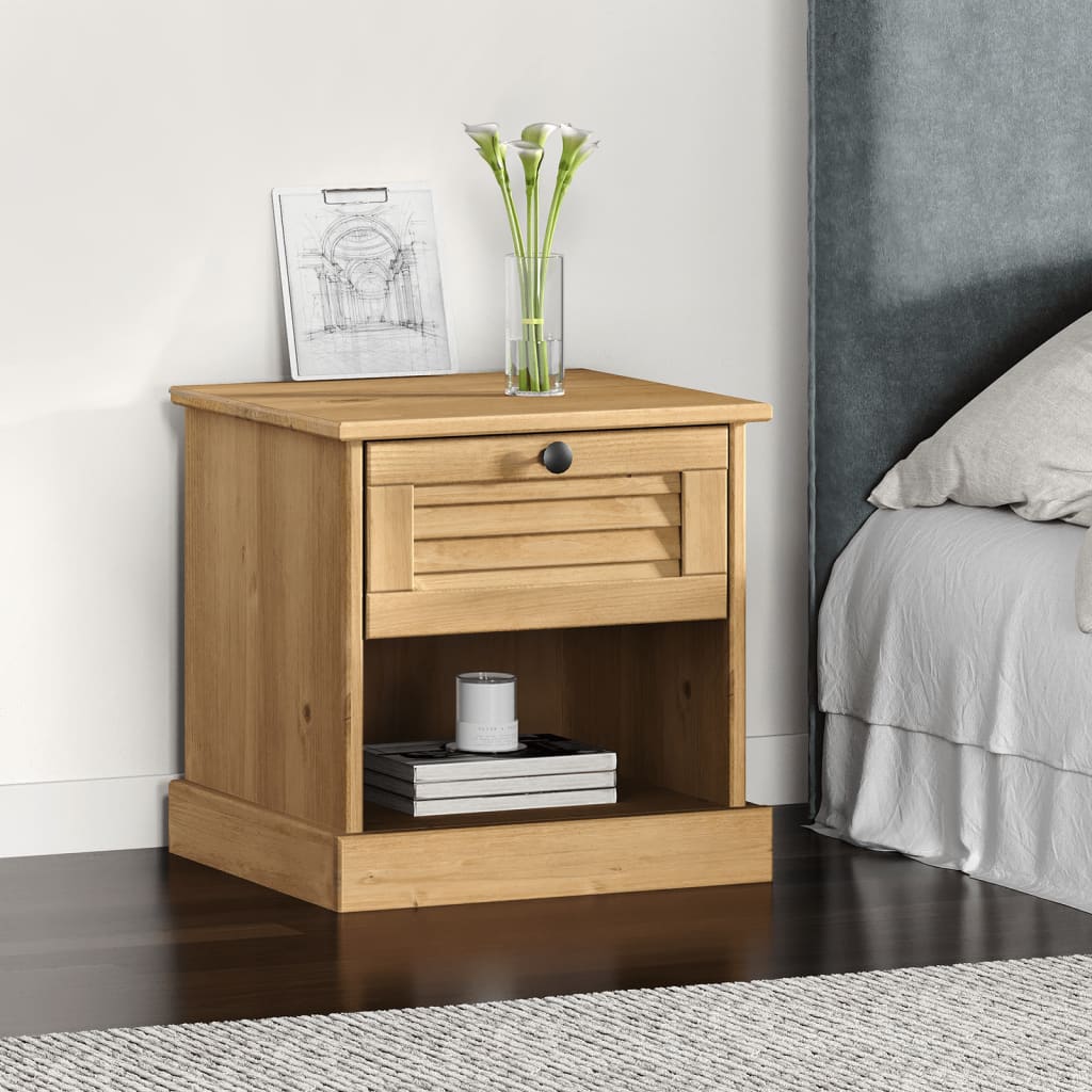 Bedside Cabinet VIGO 16.5"x13.8"x16.5" Solid Wood Pine