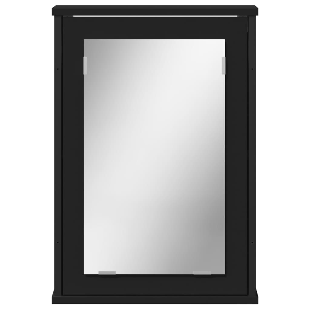 Bathroom Mirror Cabinet Black 16.5"x4.7"x23.6" Engineered Wood