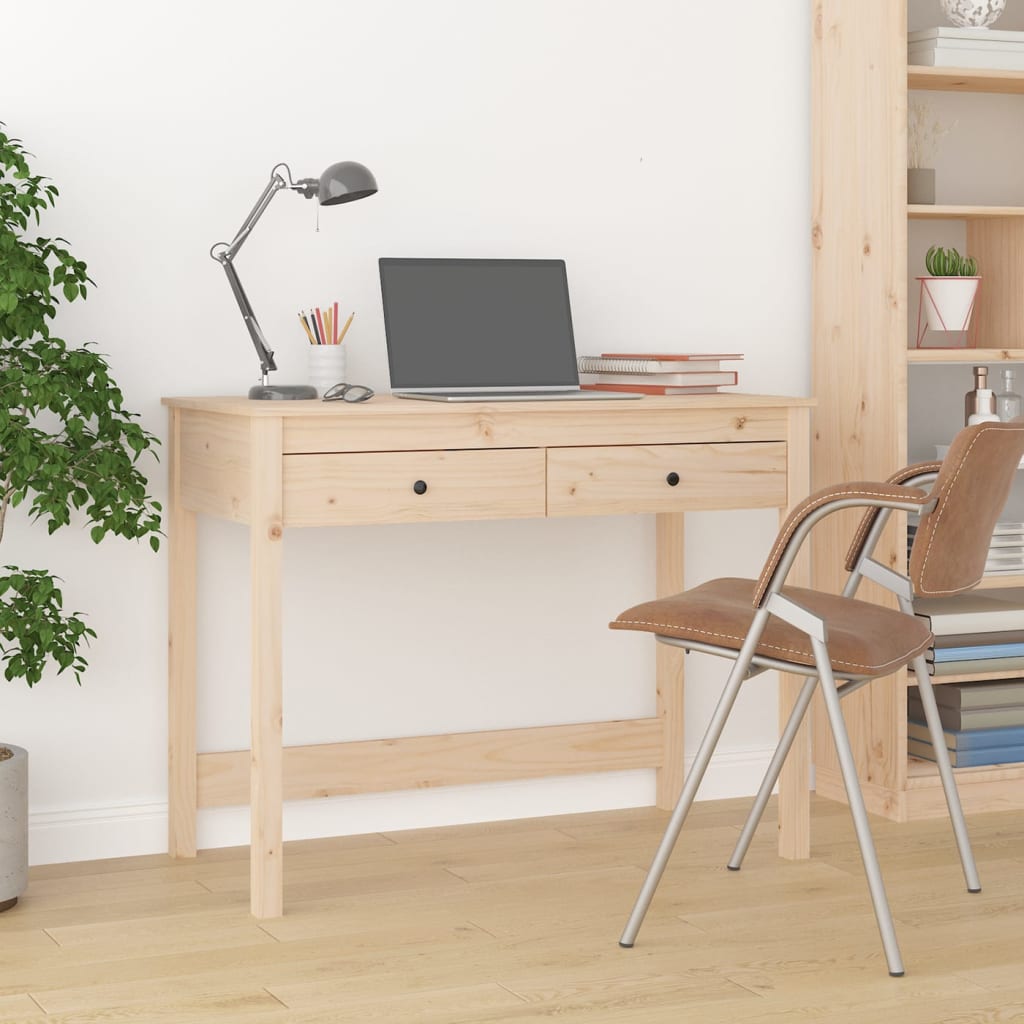 Desk with Drawers 39.4"x19.7"x30.7" Solid Wood Pine