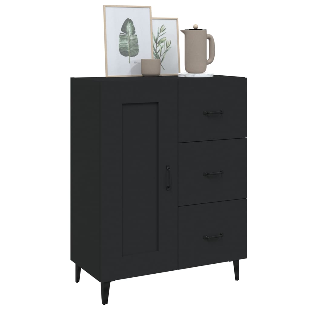 Sideboard Black 27.4"x13.4"x35.4" Engineered Wood