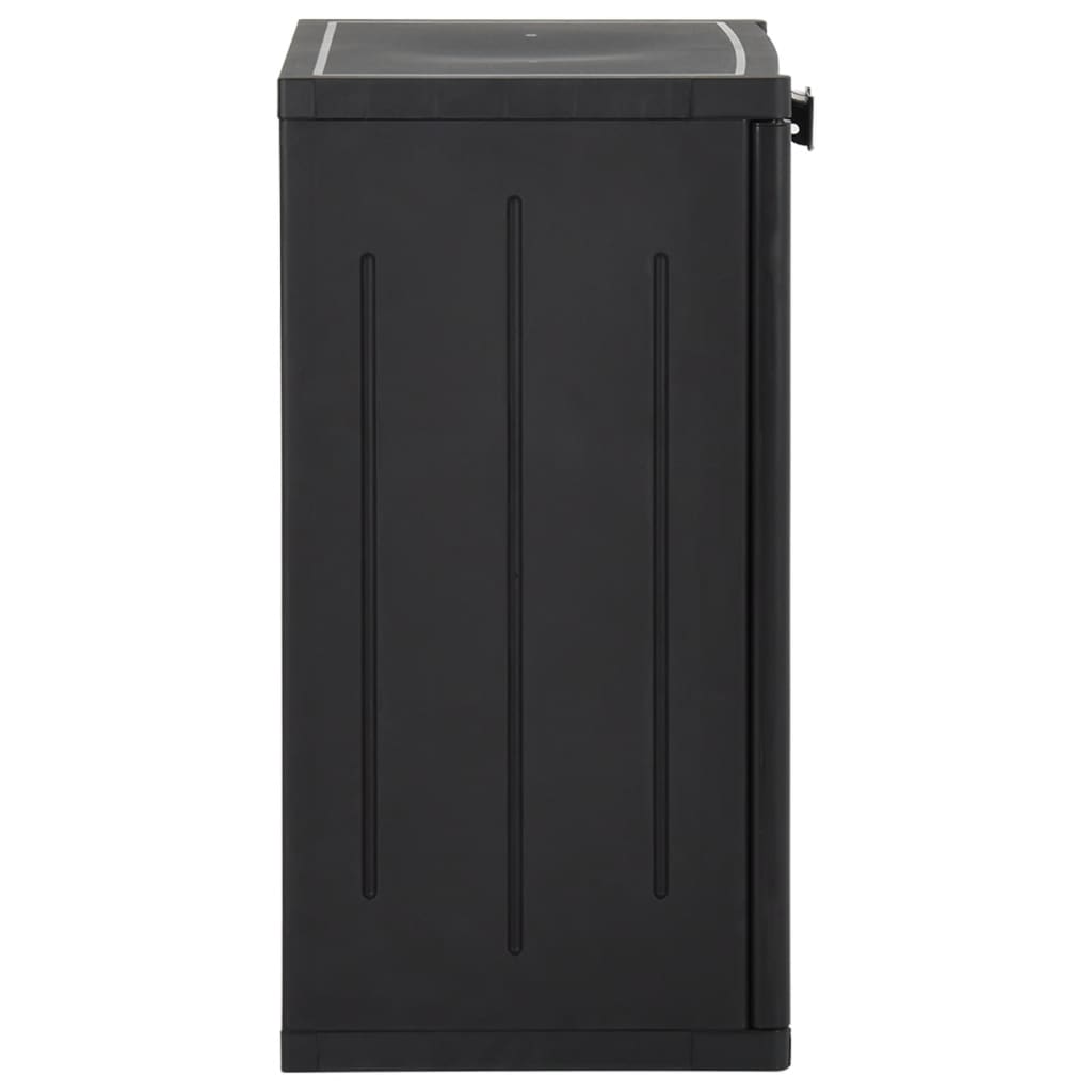 Garden Storage Cabinet Black 25.6"x17.7"x34.6" PP Rattan