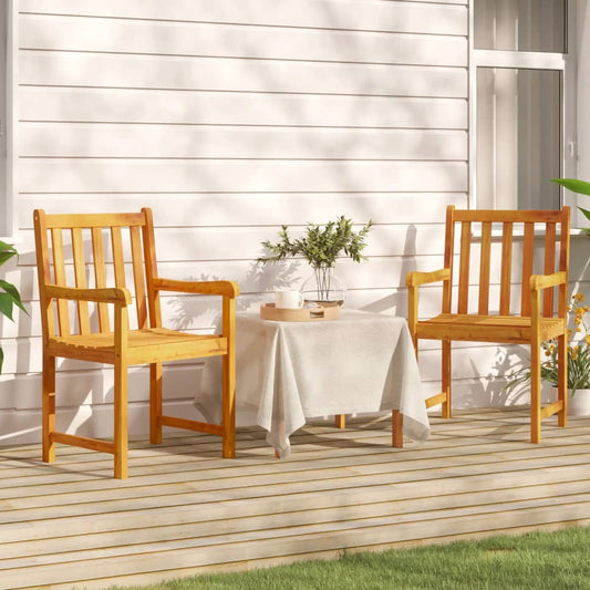 Patio Chairs 2 pcs Solid Acacia Wood