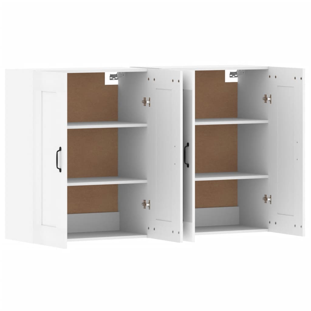 Wall Mounted Cabinets 2 pcs White Engineered Wood