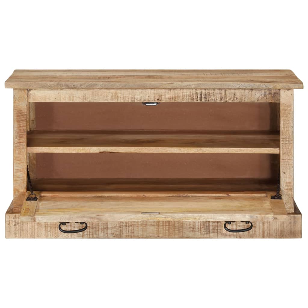 Shoe Storage Bench 33.5"x15.7"x17.7" Solid Mango Wood